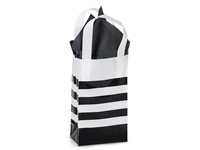 100 Large Black and Gold Striped Jewellery Fashion Gift Plastic Carrier Bags 