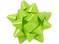 2 Unit Emerald Green Medium Star Gift Bows 3-1/2 Polypropylene Unit Pack 48