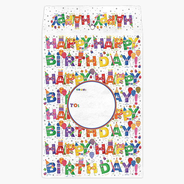 Birthday Characters Small Padded Envelopes, 6x9.5x.5", 60 pack