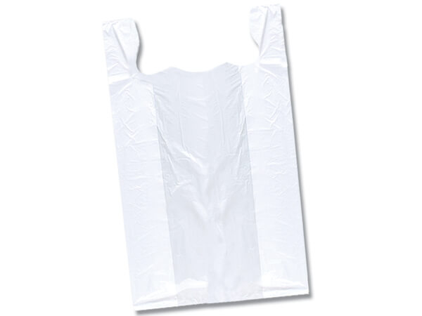 White Extra Large Plastic T Sacks, 20x10x30", Bulk 200 Pack,.75 mil