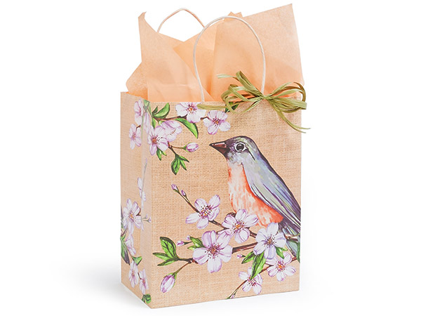 Backyard Birds Paper Shopping Bag Cub, 8x4.75x10", 25 Pack