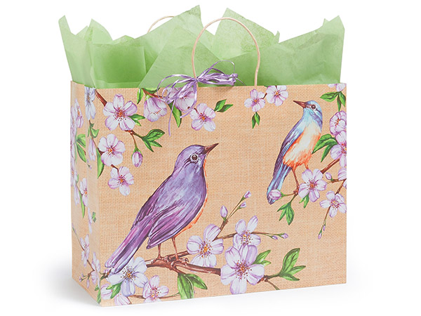 Backyard Birds Paper Gift Bag, Vogue 16x6x12", 25 Pack