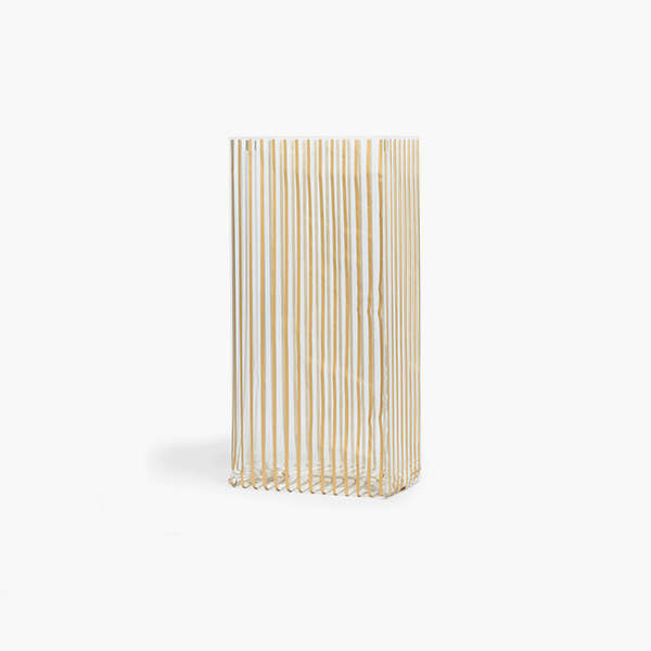 Gold Vertical Stripes Cello Bags, 3.5x2x7.75", 100 Pack