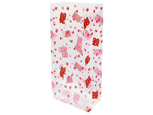 Kisses With Love Cello Bag, 3.5x2x7.5", 100 Pack