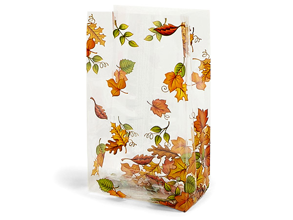 Leaf Pile Cello Bags, 3.5x2x7.5", 100 Pack