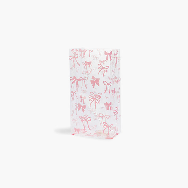 Pink Bows Cello Bags, 3.5x2x7.75", 100 Pack