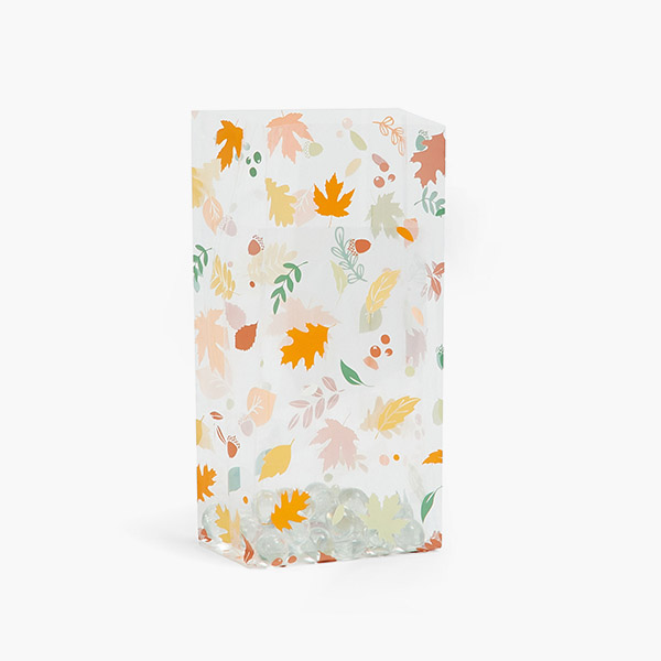 Autumn Leaves Cello Bags, 4x2.5x9.5", 100 Pack