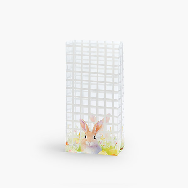 Bunny Plaid Cello Bags, 4x2.5x9.5", 100 Pack