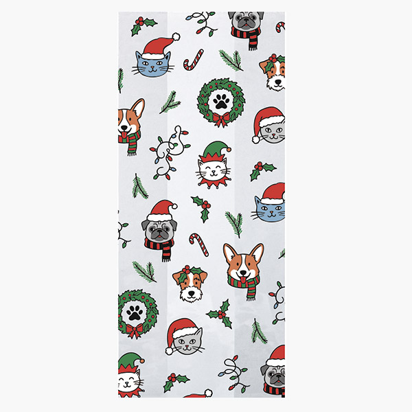 Festive Pets Cello Bags, 4x2.5x9.5", 100 Pack