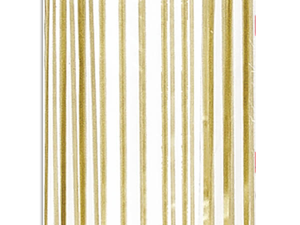 Gold Vertical Stripes Cello Bags, 4x2x9", 100 Pack