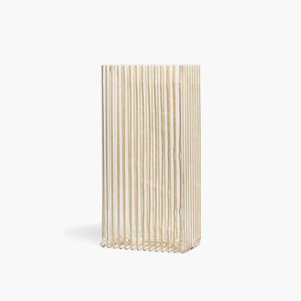 Gold Vertical Stripes Cello Bags, 4x2.5x9.5", 100 Pack
