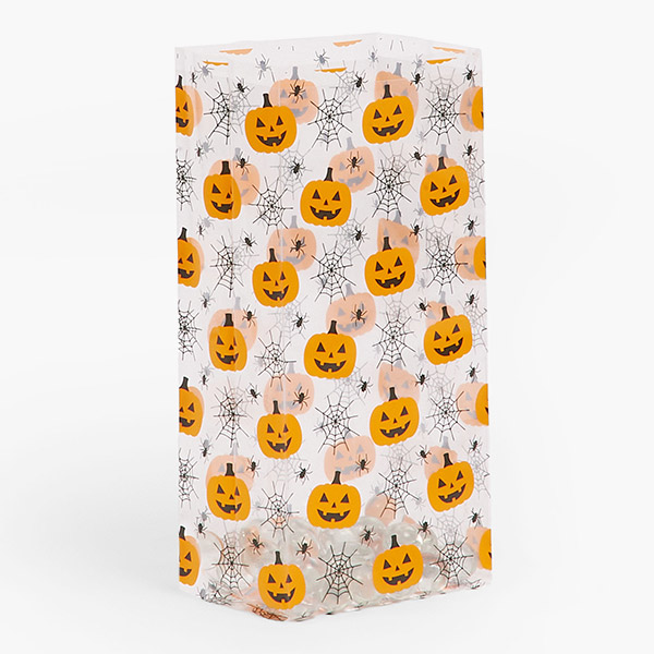 Jack-O-Lantern Cello Bags, 4x2.5x9.5", 100 Pack