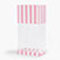 Pink Cabana Stripe Cello Bags, 4x2.5x9.5", 100 Pack-thumbnail