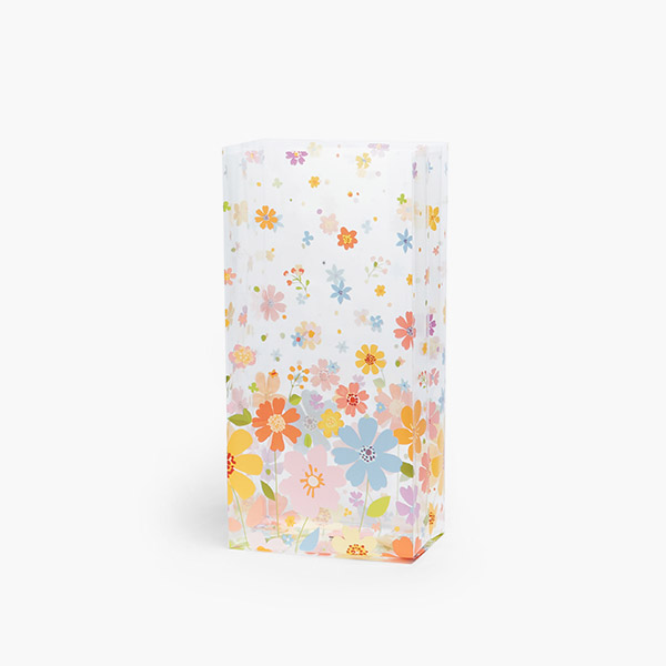 Sweet Floral Cello Bags, 4x2.5x9.5", 100 Pack