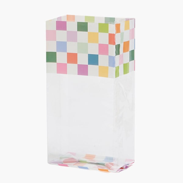 Color Block Cello Bags, 5x3x11.75", 100 Pack