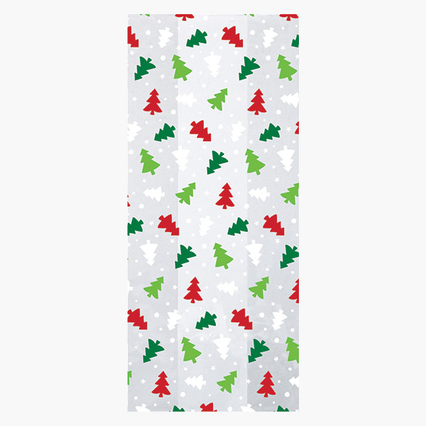 Festive Trees Cello Bags, 5x3x11.75", 100 Pack