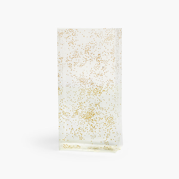 Gold Sprinkles Cello Bags, 5x3x11.75", 100 Pack