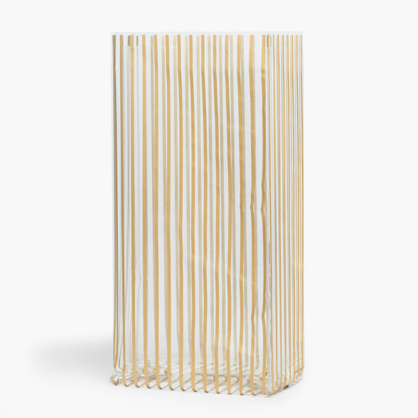 Gold Vertical Stripes Cello Bags, 5x3x11.75", 100 Pack
