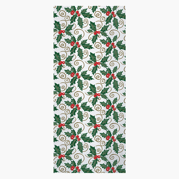 Holiday Holly Cello Bags, 5x3x11.75", 100 Pack