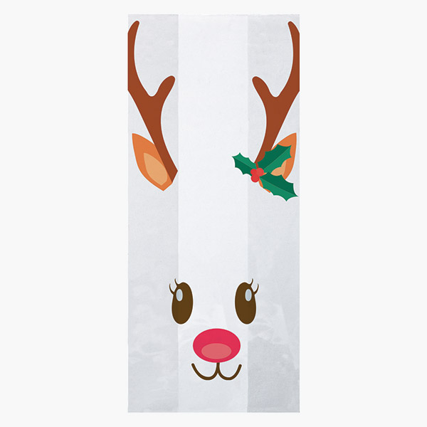 Reindeer Cello Bags, 5x3x11.75", 100 Pack