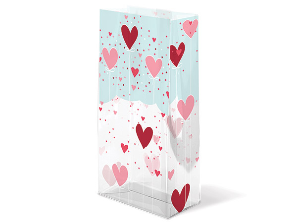 Splatter Hearts Cello Bag, 5x3x11", 100 Pack