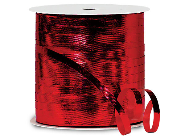 Metallic Red Textured Curling Ribbon, 3/16"x250 yards
