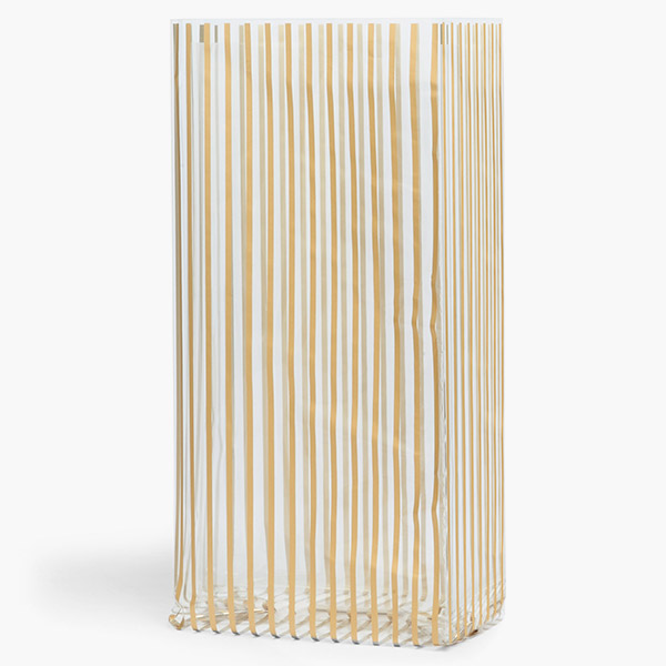 Gold Vertical Stripes Cello Bags, 6x3.5x14", 100 Pack