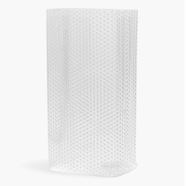 White Polka Dot Cello Bags, 6x3.5x14", 100 Pack
