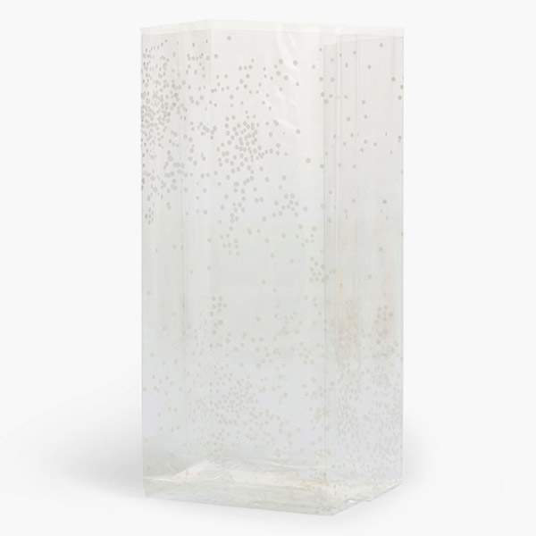 White Sprinkles Cello Bags, 6x3.5x14", 100 Pack