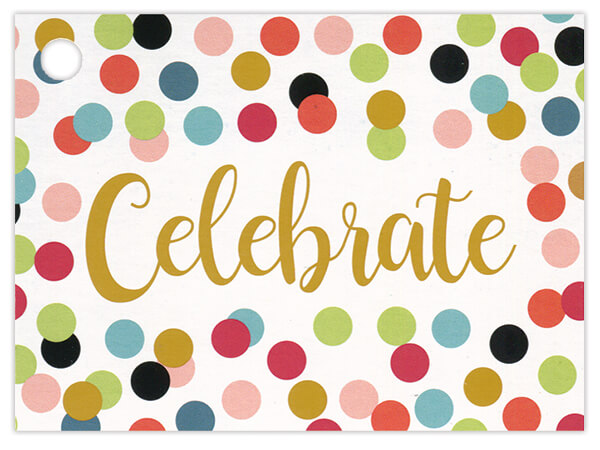 Celebrate Dots Theme Gift Card, 3.75x2.75", 6 Pack