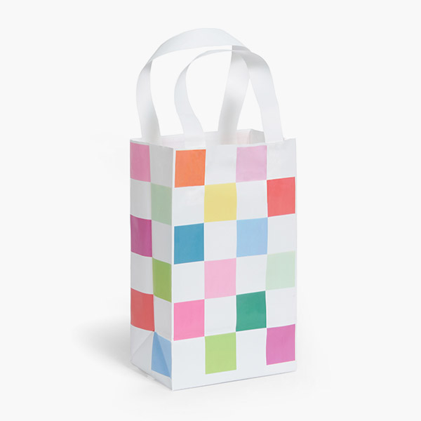 Color Block Plastic Gift Bags, Rose, 5.25 x 3.25 x 8.5", 200 Pack
