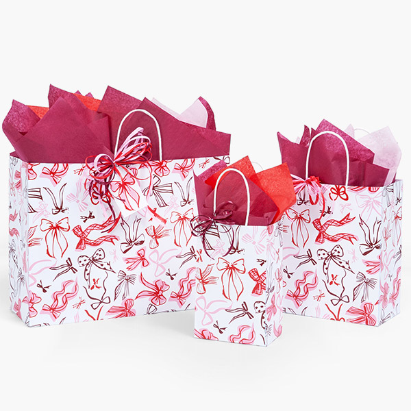 Celebration Bows Paper Gift Bags Assortment, 125 Pack