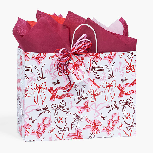 Celebration Bows Paper Gift Bags Vogue 16x6x12", 25 Pack