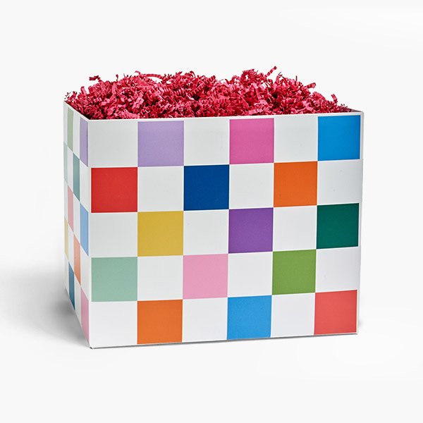 Color Block Basket Box, Large 10.25x6x7.5", 6 Pack