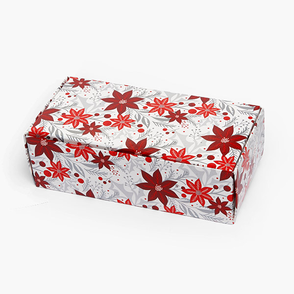 Poinsettia 1 Pc. 1/2 LB Candy Box, 5-1/2 x 2-3/4 x 1-3/4", 50 Pk
