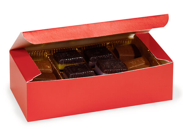 Red Candy Boxes, 1 lb. 7x3.5x2", 100 Pack