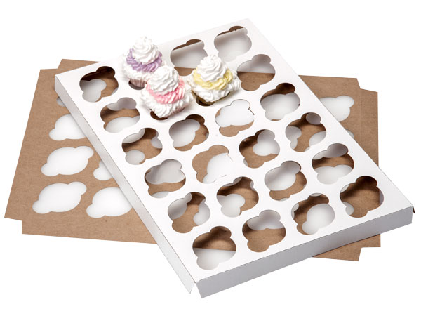 Mini Cupcake Inserts, Holds 24, 13-15/16x9-15/16x3/4",  100 Pack