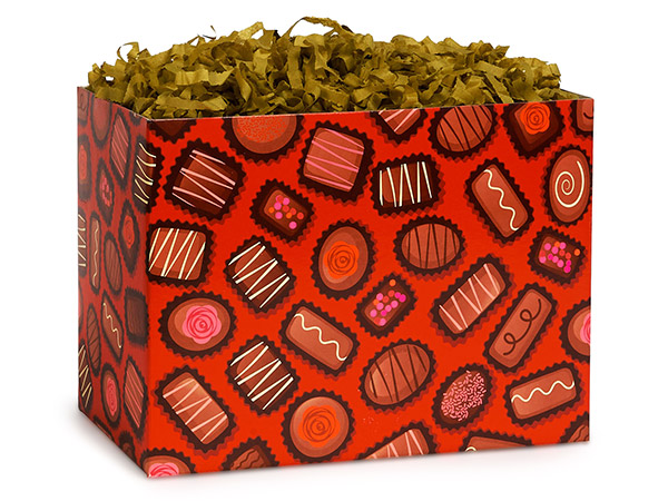 Chocolate Lovers Basket Box, Large 10.25x6x7.5", 6 Pack