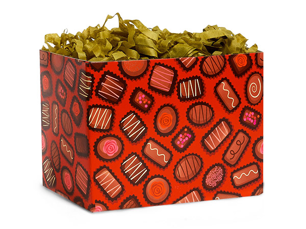 Chocolate Lovers Basket Box, Small 6.75x4x5", 6 Pack
