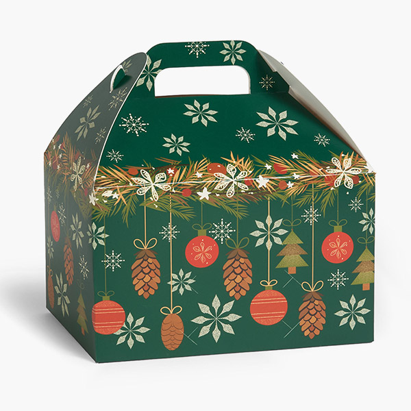 Cozy Ornaments Gable Box, 8.5x4.75x5.5", 6 Pack