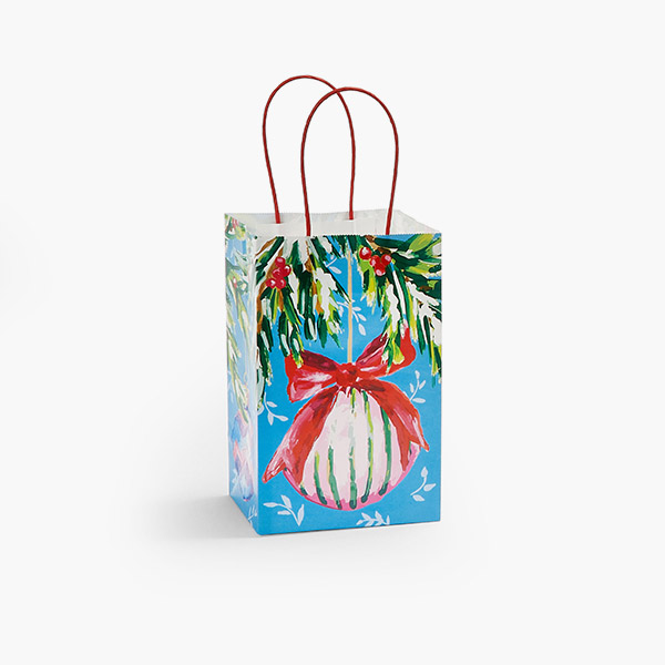 Christmas Party Paper Gift Bags, Rose 5.25x3.5x8.25", 100 Pack
