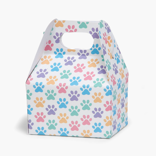 Colored Paws Mini Gable Box, 4x2.5x2.5", 6 Pack
