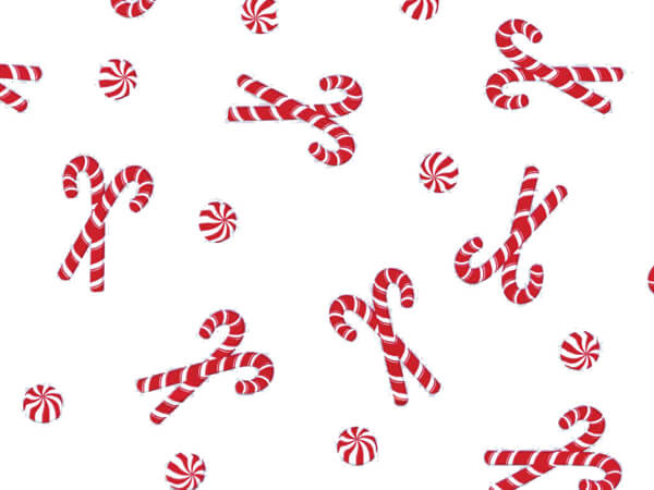 Candy Cane Mints Cello Roll, 30"x100'