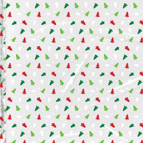 Festive Trees Cello Roll, 30"x100'
