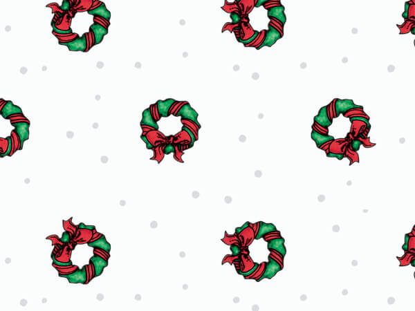 Holiday Wreath Cello Roll, 40"x100'