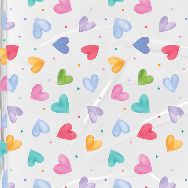 Painted Hearts Cello Roll, 40"x100'