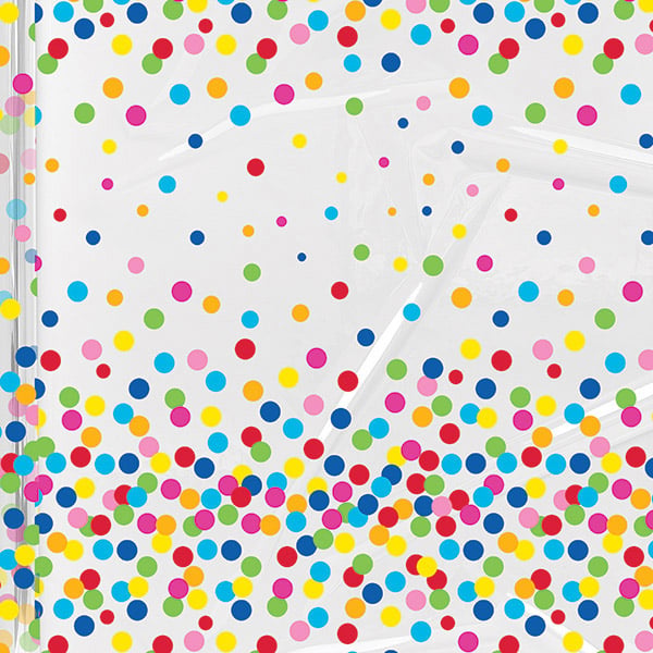 Rainbow Confetti Dots Cello Roll, 40"x100'