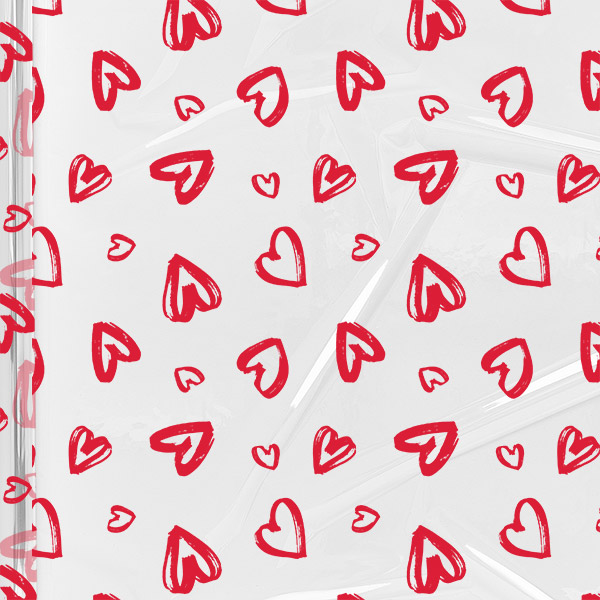 Red Hearts Cello Roll, 40"x100'