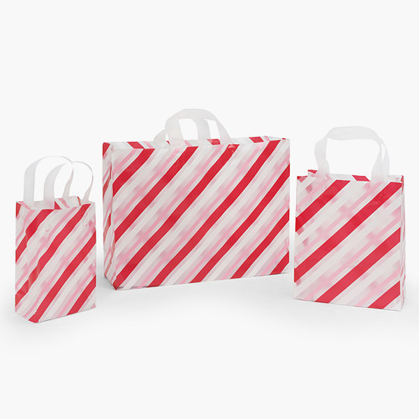 Candy Stripe Plastic Gift Bag Assortment, 150 Pack, 4 MIL