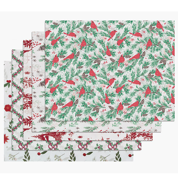 Christmas Botanicals Tissue Paper Assortment, 20x30", 60 Sheet Pack
